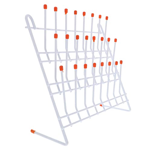 Iplusmile Peg Wall Glassware Drying Rack 24 Peg Metal Wire Lab Glassware Rack - Self-Standing/Wall-Mount Tube Draining Rack Cleaning Equipment For Laboratory - 11.8X11.8X4.5 Inch Artwork Drying Rack #TOP18