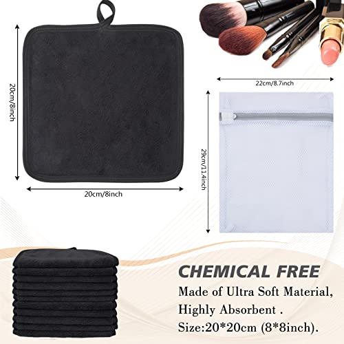 SINLAND Microfiber Makeup Remover Cloth Soft Facial Cleansing Cloths Absorbent Washcloth Face Cloths 8Inch x 8Inch 12Pack - Image 3