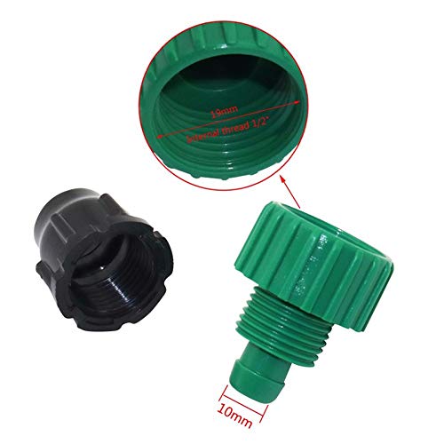 Conectores de manguera LRJSKWZC Manguera de jardín de agua del conector de 1/2" rosca hembra a 8/11 mm Manguera Adaptador de jardinería herramientas y equipo 100 piezas