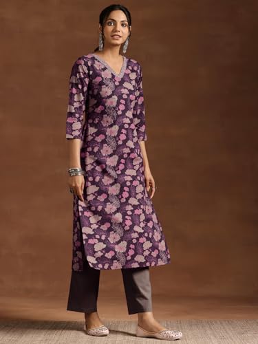 Image of Libas Printed Cotton Straight Kurta With Trouser and Dupatta