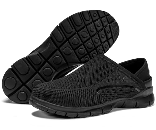 Image of LARNMERN Slip on Steel Toe Shoes for Men Women Composite Toe Shoes Slip on Sneakers Work Safety Shoes Comfortable Lightweight Construction Running Walking Tennis Shoes