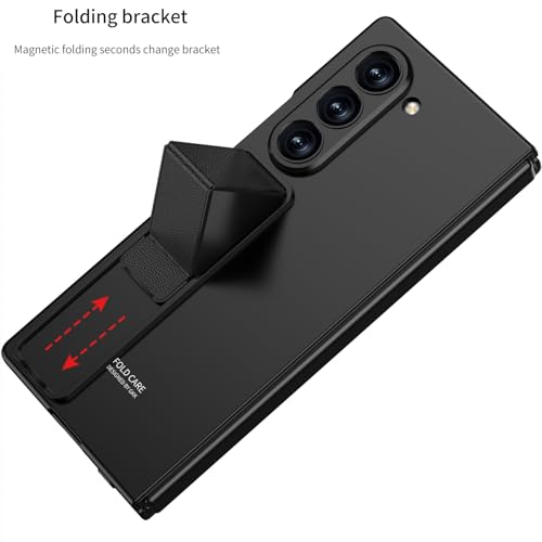 Image of Midkart Cover with Stand Compatible with Samsung Galaxy Z Fold 6 Front Glass Cover Matte Thin Hard PC and Independent Camera Protection, Black
