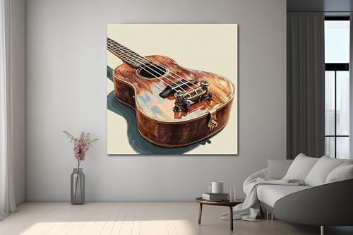 Peinture guitare acoustique pour décoration de salon et studio de musique modern