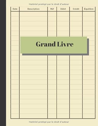 livre Grand Livre: Comptes de livre de caisse Journal de comptabilité pour petites entreprises | 120 pages, 8,5 x 11 | Log & Track & Record Debits & Credits