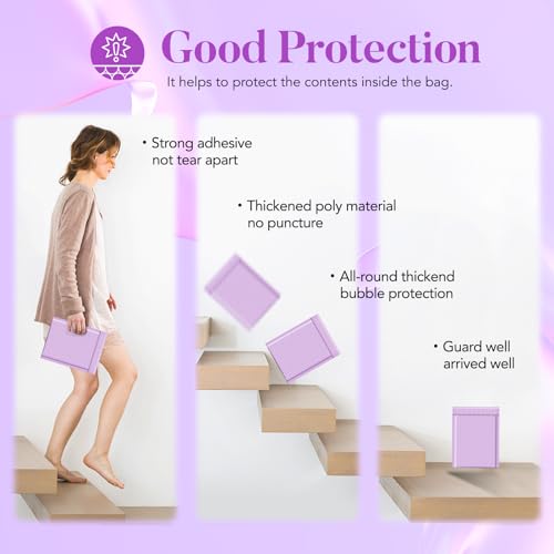 Image of Fuxury Bubble Mailers 6x10 Inch Padded Envelopes 100 Pack Usable Size 6x9 inch | Cute Self Seal Padded Mailers Small Bubble Shipping Envelopes for Mailing Jewelry,Makeup, Lavender Purple #0
