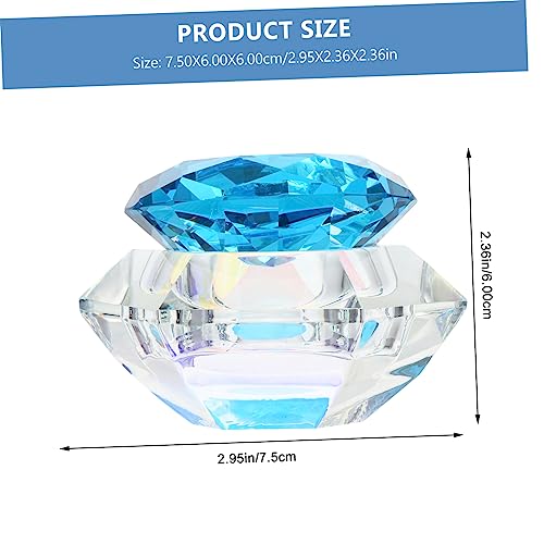 Taza de cristal octagonal con tapa para mezcla de líquidos de uñas miniatura 2