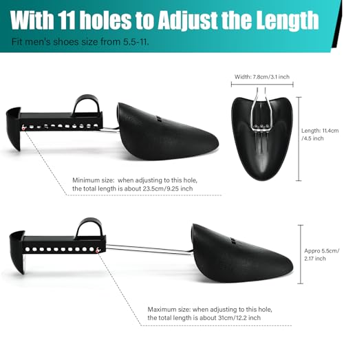 EchoDone 5 Pairs Practical Adjustable Length Men Shoe Tree Shoe Stretcher Boot Holder Shaper Support (Black Color)4