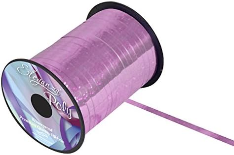 Poly Curling Ribbon 5mm x250yds Lt.Pink, Polyester, Holographic Light Pink, 9 x 9 x 19 cm