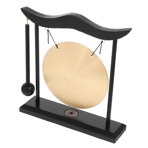 仏教の鐘 中国の装飾ゴング 小さな手で鳴らす鐘 木製 銅製 デスクベル 禅 室内装飾 飾り