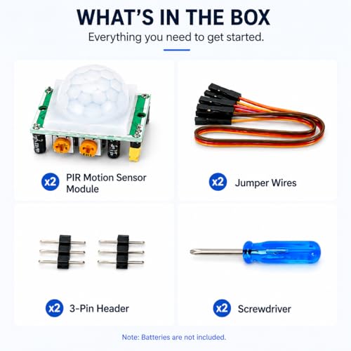 2-Pack HC-SR501 PIR Motion Sensor Module with Adjustable Sensitivity & Delay, 5V DC, for Arduino Compatible, Green PCB - Image 5