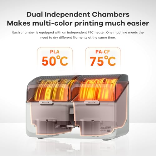 Image of Creality Space Pi X4L Filament Dryer, 4 Spools 3D Printer Filament Dehydrator with Dual Independent Heating Chambers, 75C High Temp & Smart Drying Box, Moisture-Proof Storage for PLA,PETG,TPU,ABS,etc