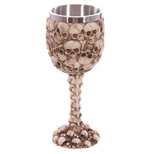 Taisuko Retro Personalisierte Viking Stil Edelstahl Schädel Wein Cocktail Bier Tasse Becher für Geburtstagsgeschenke Halloween Party Dekorationen 200 ml Cover