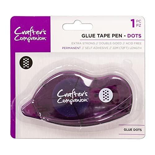 Crafters Companion CC-ADH Extra Strong Permanent Tape Pen-Dots, Clear