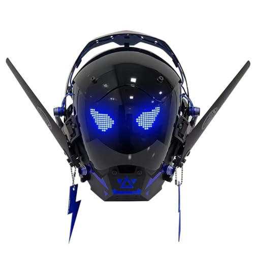 Meiurlex Future Punk Maschera Meccanica Tech Gioco di Ruolo Mens DIY Schermo Elettronico Phantom Suono Mech