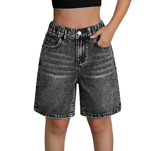 Short en jean haute décontracté pour les vacances et les loisirs des adolescentes