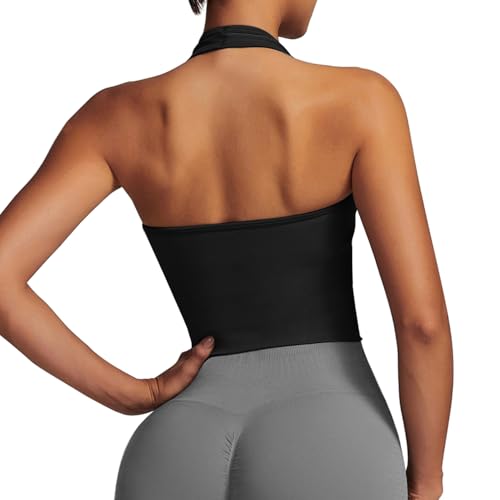Débardeur de sport sans couture femme long avec dos nu respirant pour la gym