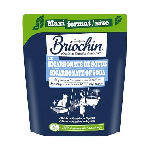 Jacques Briochin Bicarbonate de Soude en Poudre ECOCERT 900g Maxi Format - Nettoyant Multi Surface Naturel, Anti Mauvaises Odeurs - Sachet Refermable ,L'emballage peut varier