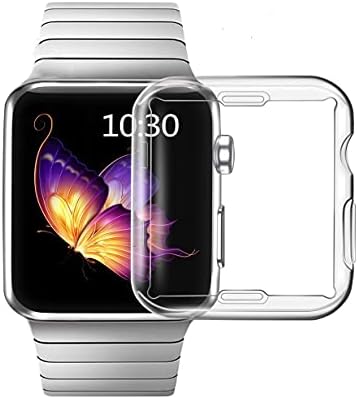 Smiling Apple Watch 3 Case Buit in TPU Screen Protector All-Around  Protective Case High Definition Clear Ultra-Thin Cover for Apple Watch 38  mm Series 3 and Series 2(2 Pack) (38mm Clear): Screen
