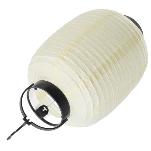 Lurrose Linterna Plegable Japonesa Beige 15 Cm Diámetro 22 Cm Alto con Luz LED para Decoración de Hogar, Restaurante y Fiestas, Lámpara Decorativa de Farol y Accesorio para Eventos