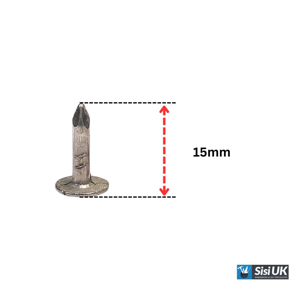 Clout Nail 15mm Galvanised Roof Shed Felt Clout Head Nails for DIY Crafts & Woodworking Pack of 100g - Image 2