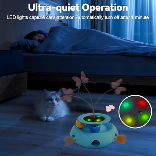 Xuyub-3in1-Cat-Toys-Interactive-Rechargeable-Ambush-Feather-Fluttering-Butterfly-Track-Balls-Touch-Activated-Automatic-Kitten-Toys-Cat-Toys-for-Indoor-Cats