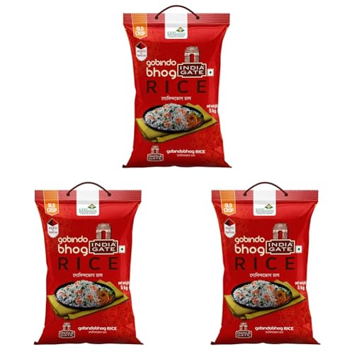 Image of India Gate Raw and Aged gobindobhog Rice 5kg (Pack of 3)