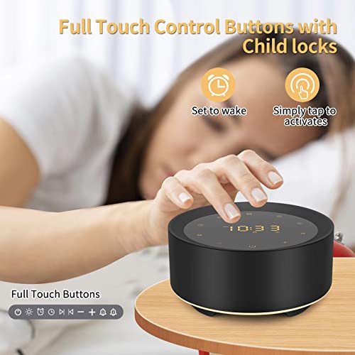 White Noise Machine With Alarm Clock, 20 Hi-Fi Soothing Sounds, 7 Color Baby Night Lights, Full Touch Control, Timer And Memory Function, Plug In, Sleep Sound Machine For Baby, Adults, Office #TOP3