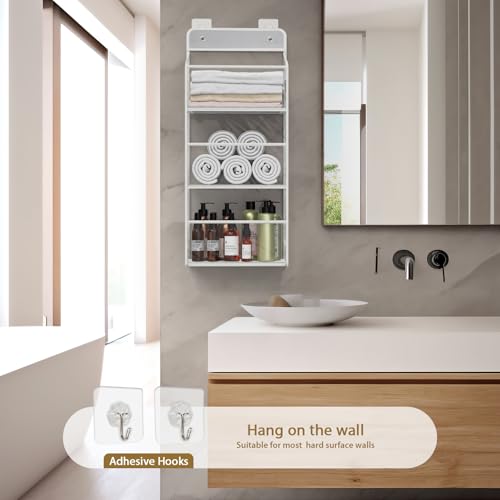 Univivi UN01001 3 Shelves Bathroom Shower Organizer, Over The Door Shower Caddy With 3 Transparent Pvc Pockets thumb #3