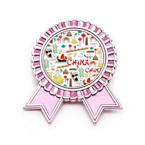 Broche panda rose en porcelaine et métal, cadeau poétique taille M