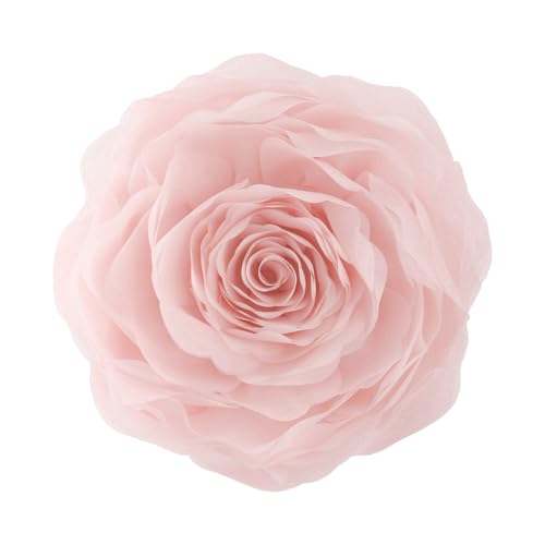 Image of JWH 3D Flower Throw Pillow Cover with Insert, 14 Inch, Peach Pink