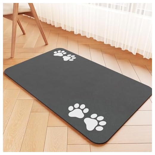 Pet Feeding Mat-Absorbent Pet Placemat for Food and Water Bowl, Dog Food Mat with Waterproof Rubber Backing, No Stains Quick Dry Water Dispenser Mat for Dog and Cat, Dark Gray-17"x27"