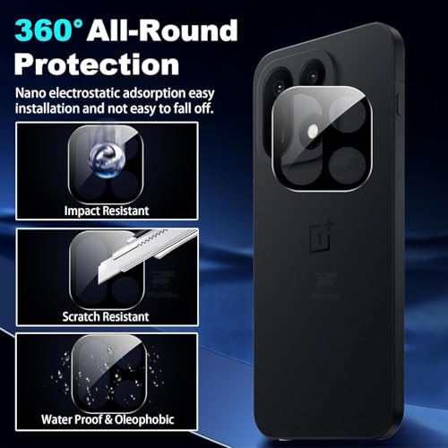 Image of Pack 1- Back Camera Glass Protector for OnePlus 15 5G [3D Premium] Camera Glass Protector (Black)