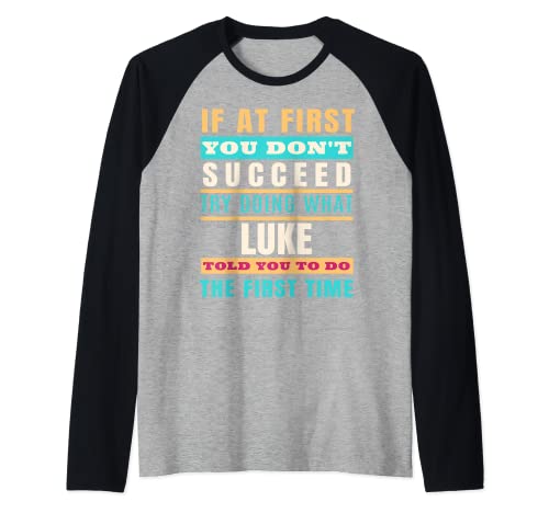 LUKE Nombre Personalizado Camisa LUKE Nombre Nombre Camiseta Manga Raglan