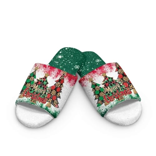 Open Toe Slippers for Women Warm Comfy House Shoes Unisex Adult Bedroom Slippers2