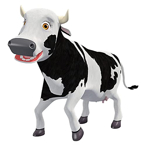 La Granja De Zenon La vaca lola PVC Cow Spanish Musical Kid Toys, Farm Animals for Toddlers 1-3,Learning & Education Interactive toys,Cow Plush Presents Boys & Girls Birhtday and Christmas Day