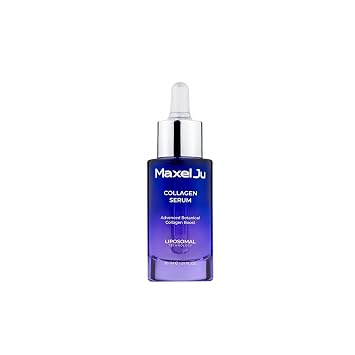 MAXEL JU Collagen Serum for Face with Peptides, Niacinamide & Pentavitin Liposomal Anti Aging Facial Serum for Skin Tightening & Firming Plumping & Hydrating 72h Moisture 1 fl oz / 30ml