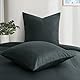 Aisbo Kissenbezug 80x80 Baumwolle 2er Set - weiche Kopfkissenbezug 80 x 80 Anthrazit mit Reißverschluss, 80x80cm Grau Pillow Cover Pillowcase