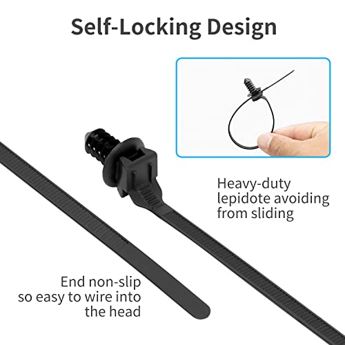Xingo 100Pcs Fir Tree Nylon Push Mount Cable Zip Ties, Heavy Duty Wire Ties, 2 In 1 Self Locking Uv Resistant Assortment For Indoor Wire Tying (8.3"X0.22") #TOP2