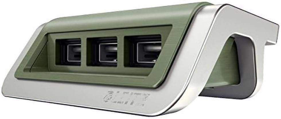 FNXLeitz 3-Port 25w USB Charging Station | Stylish & Compact | Universal Use, Charge Smartphones, Tablet & Other Devices Simultaneosly | German Brand, 3 Year Warranty | Green