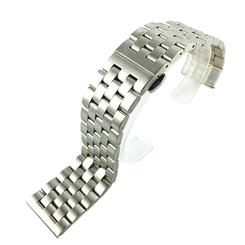 Watch Strap Stainless Steel Flat Interface Band Men's And Women's Metal Matte Butterfly Buckle Wrist Belt 18mm19mm20mm21mm22mm24mm26mm
