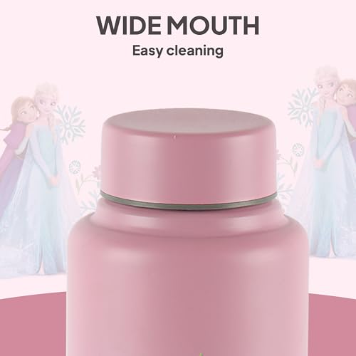 Image of CELLO Kidzbee Vortex Single Wall Steel Water Bottle For Kids 700 ml | 3D Touch & Feel Anna & Elsa Design, Fridge Safe Spill Proof & Leak Proof Stainless Steel Water Bottle For School Kids & Travel