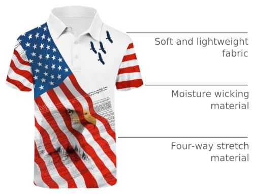Image of ZITY Men's Golf Short Sleeve Moisture Wicking Polos with Print Patterns