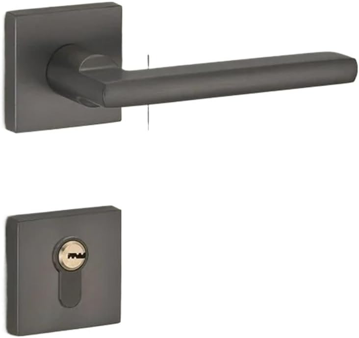 Magnetic Silent Indoor Black Split Handle Lock 1Pcs(Black-D)