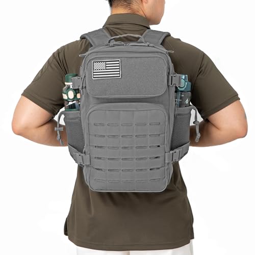 Image of QT&QY 25L /45L Military Tactical Backpack For Men Molle Daypack 3 Day Bug Out Bag Hiking Rucksack With Bottle Holder
