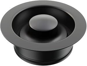 Sink Flange for Garbage Disposal Stopper Universal Stainless Steel Flange Plug Fit 3-1/2 Inch Standard Sink Drain Openings Garbage Disposal Flange Stopper Kit Replacement Accessories (Matte Black)