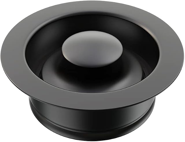 Sink Flange for Garbage Disposal Stopper Universal Stainless Steel Flange Plug Fit 3-1/2 Inch Standard Sink Drain Openings Garbage Disposal Flange Stopper Kit Replacement Accessories (Matte Black)