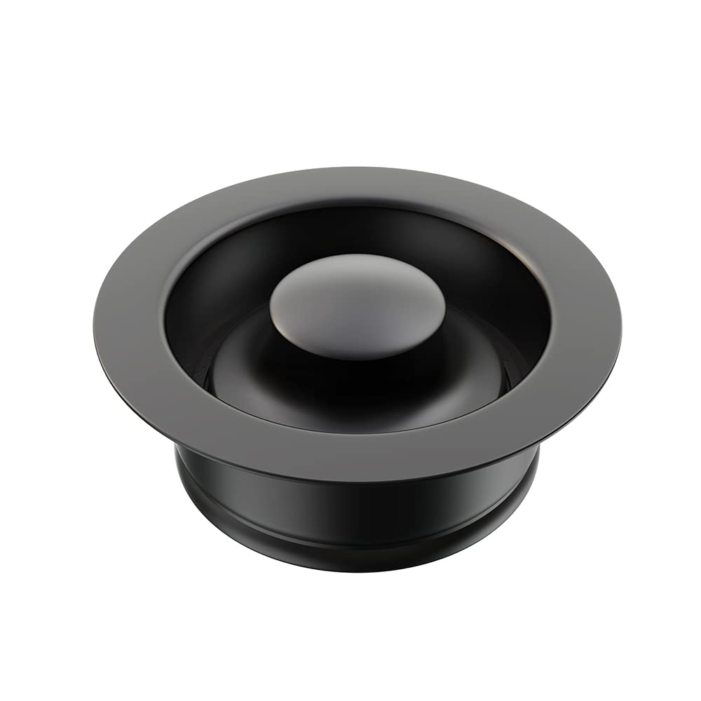Sink Flange for Garbage Disposal Stopper Universal Stainless Steel Flange Plug Fit 3-1/2 Inch Standard Sink Drain Openings Garbage Disposal Flange Stopper Kit Replacement Accessories (Matte Black)