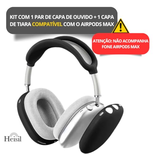 Kit Capa Case de Silicone Luva De Proteção Escudo Para Fone de Ouvido + Capa Para Tiara Headband Com