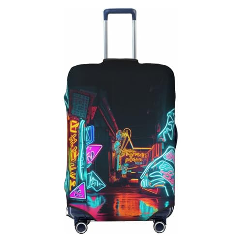 Travel Luggage Cover Neon Art Suitcase Protector Elastic Washable Stretch Suitcase Protector Anti-Scratch Travel Suitcase Cover Fit 18-32 Inch Luggage