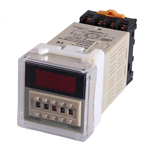 Zeitschaltuhr für Hutschiene Montage DH48S-1Z Zeitrelais Timer B-Stabiler Multivibrator in 2 Spannungen auswählbar 12V und 230V (230V AC)